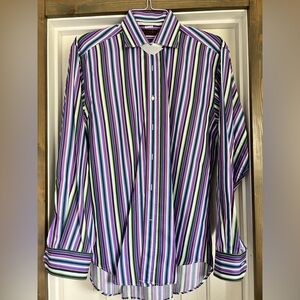 Etro Multicolor Striped Shirt with Purple and Green